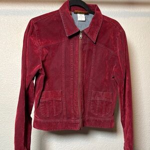 Vintage Lee One True Fit Red Flocked Denim Jacket
